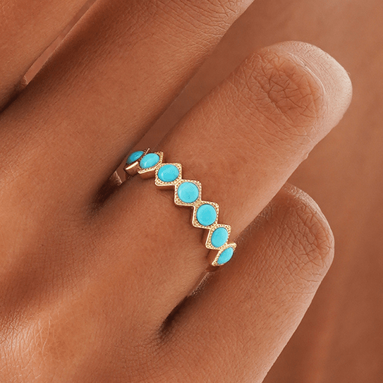 Solid Gold Turquoise Ring, Ariselle