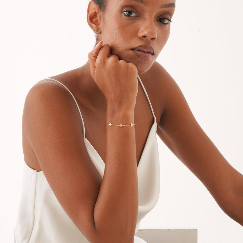 Gold Multi Clover Bracelet, Solynne