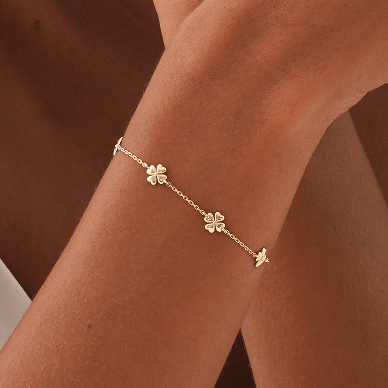Gold Multi Clover Bracelet, Solynne