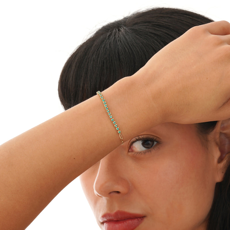 Lab Grown Emerald Bracelet, Velastra