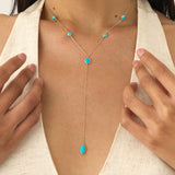 Turquoise Lariat Necklace, Aralyn