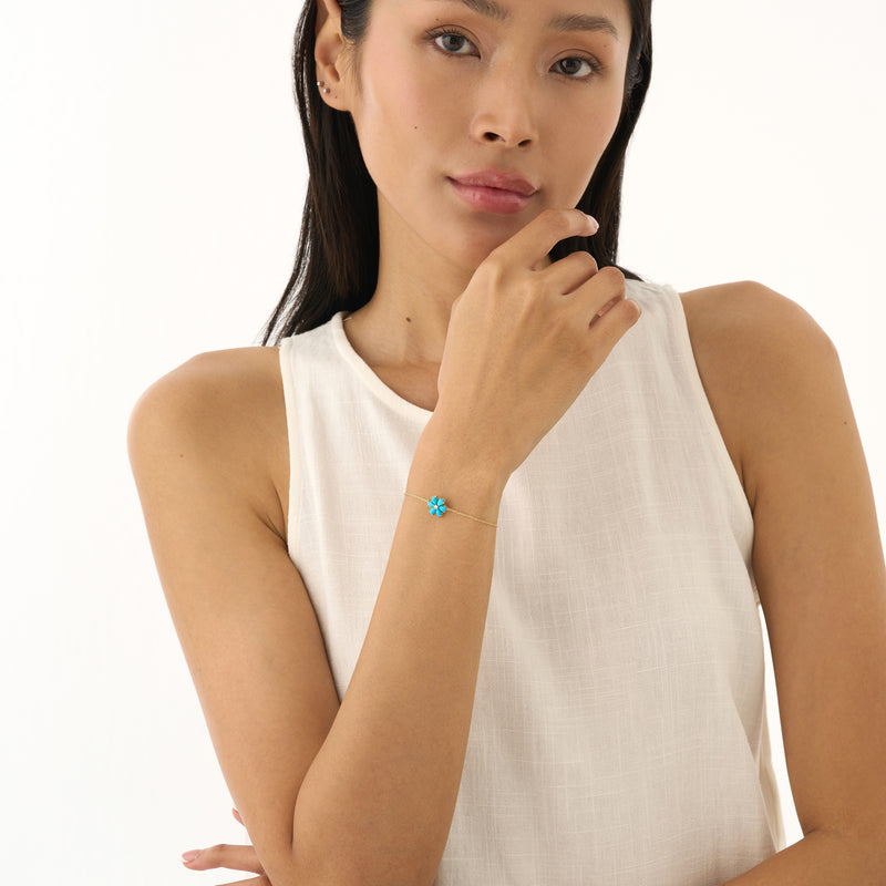 Turquoise Flower Bracelet, Junelle