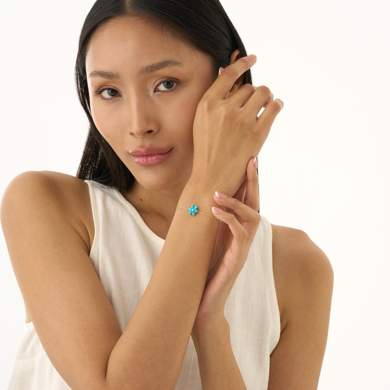 Turquoise Flower Bracelet, Junelle