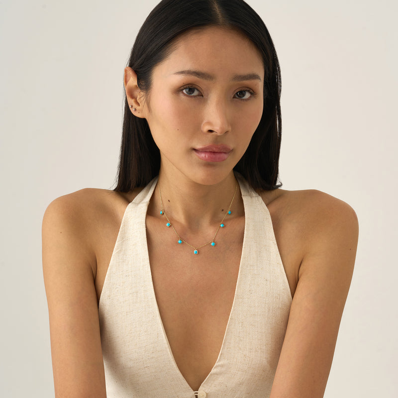 Turquoise Station Necklace, Evolet