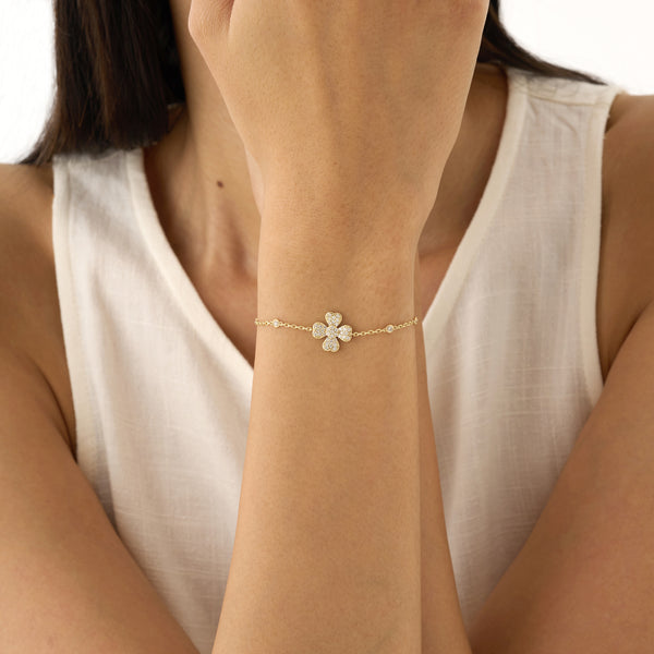Clover Bracelet, Lab Grown Diamond Clover, Lirael