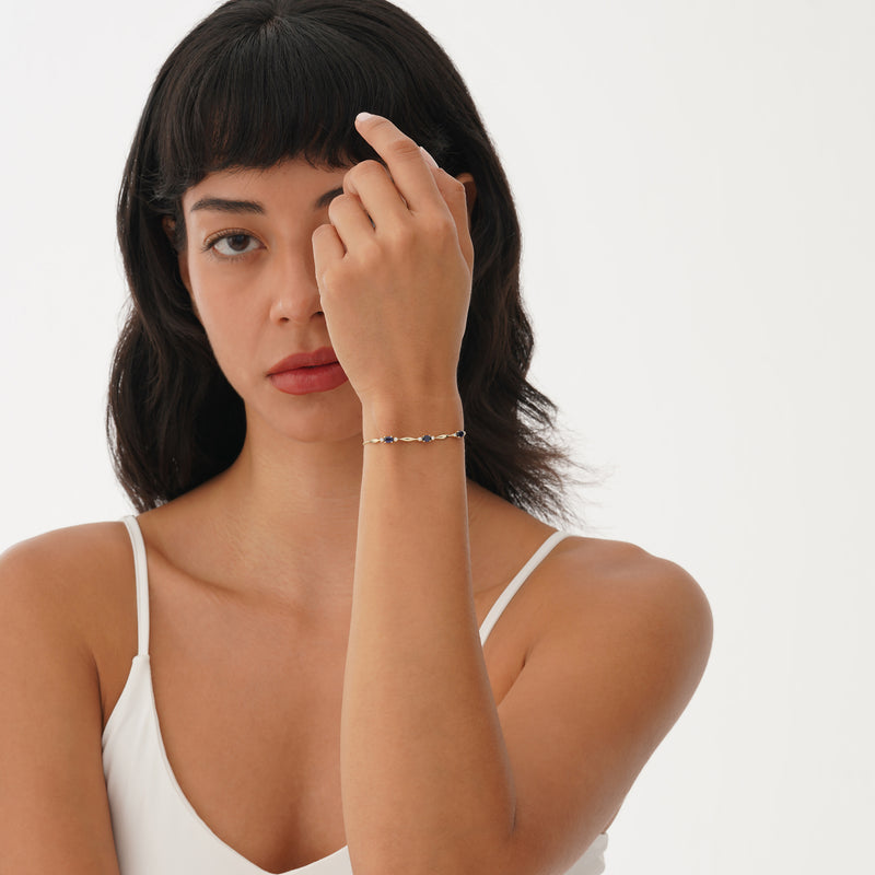 Oval Sapphire Station Bracelet, Ysolith