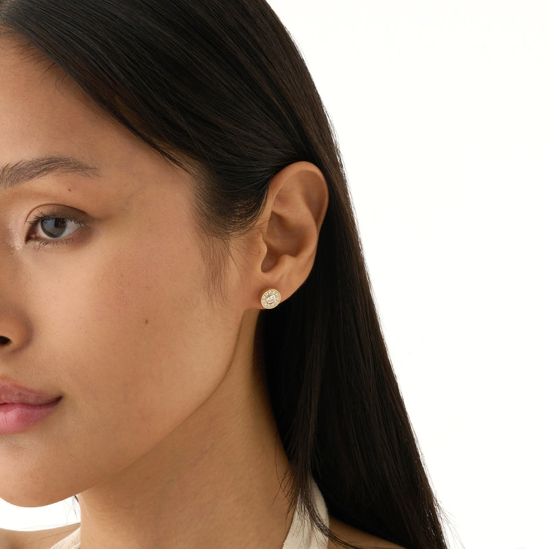 Lab Grown Diamond Halo Stud Earrings, Xylina