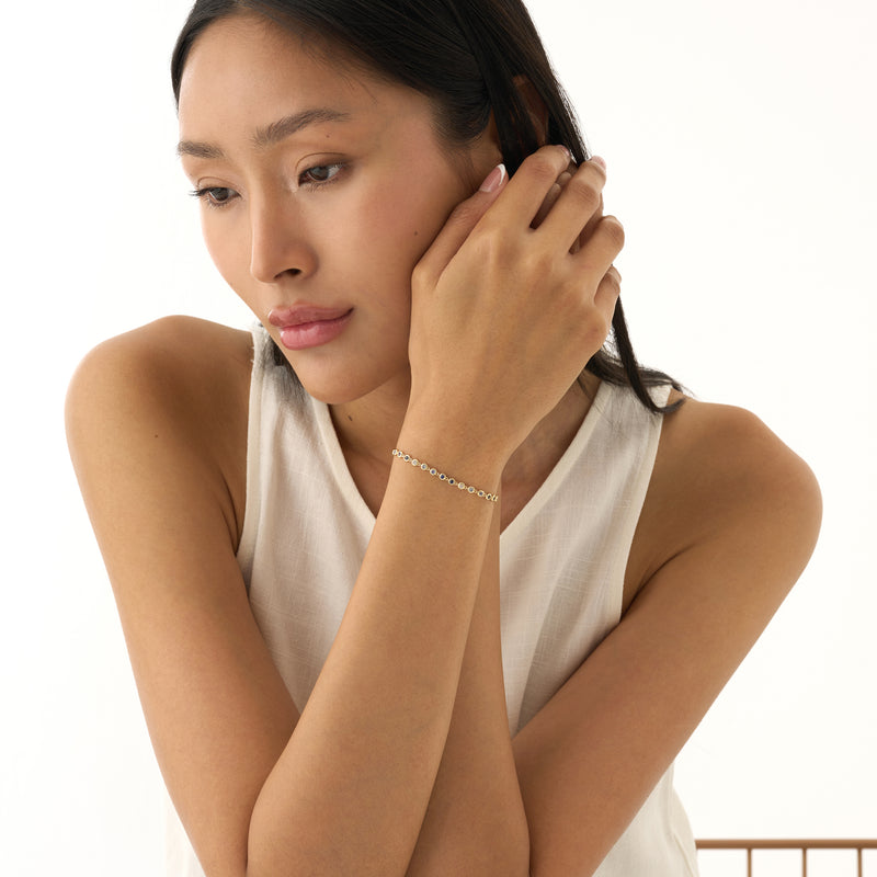 Ombre Blue Sapphire Tennis Bracelet, Petra