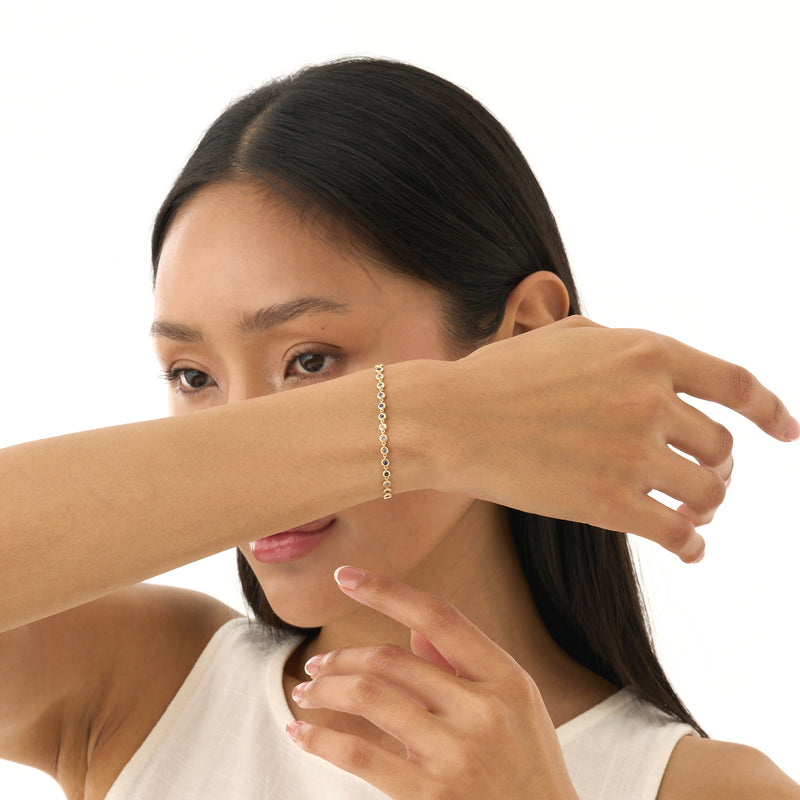 Ombre Blue Sapphire Tennis Bracelet, Petra