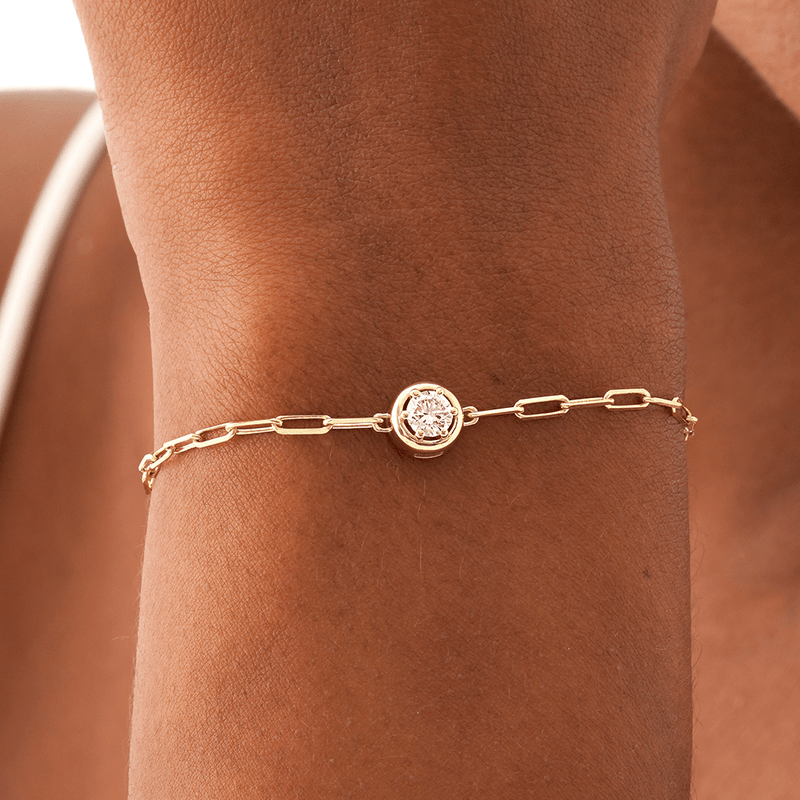 Lab Grown Diamond Paperclip Bracelet, Elarith