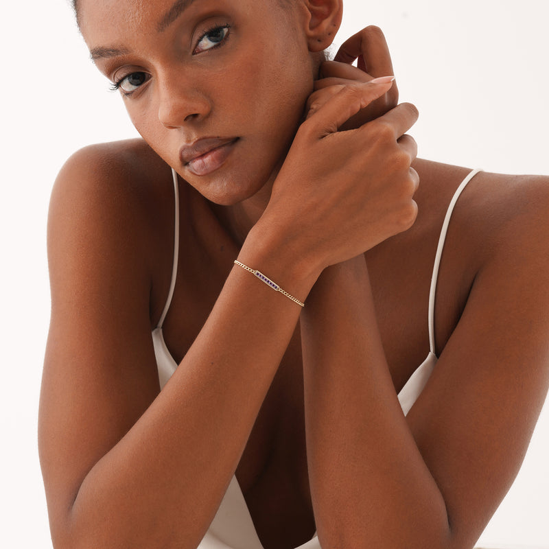 Amethyst Bar Bracelet, Kira