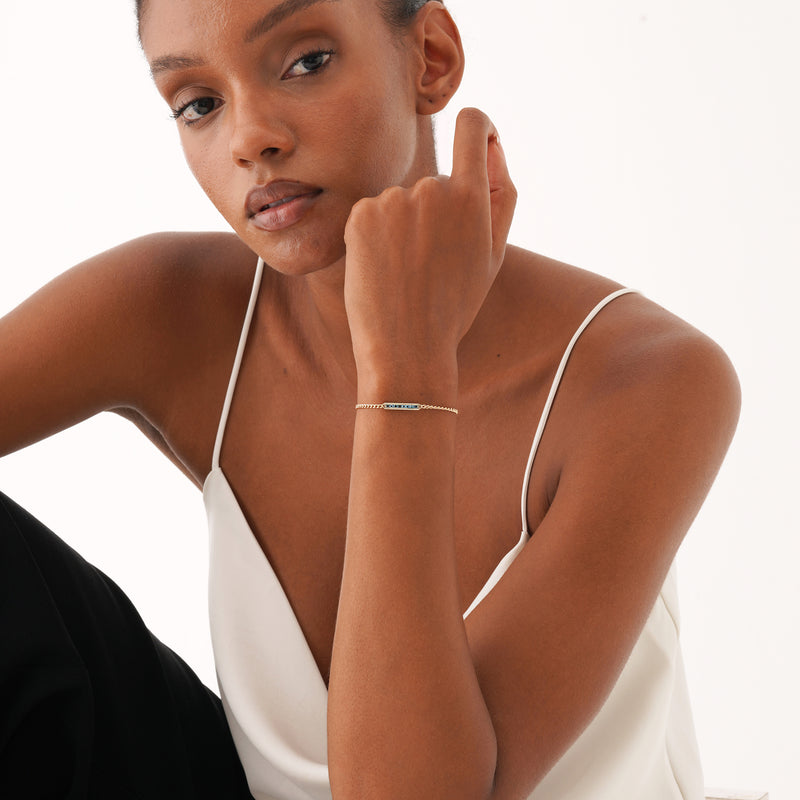 Blue Topaz Bar Bracelet, Kira