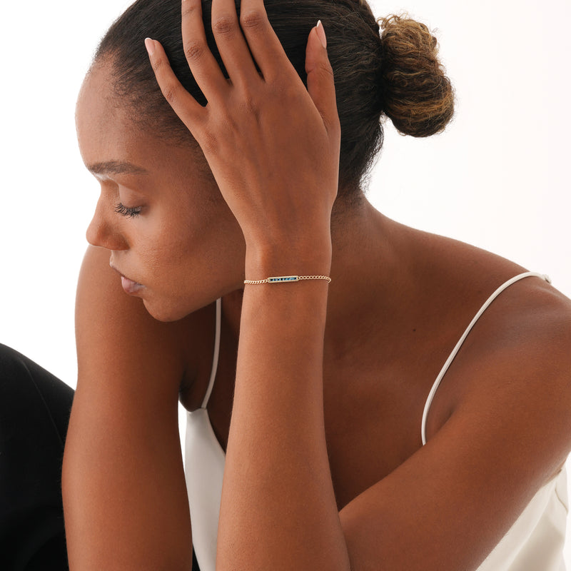 Blue Topaz Bar Bracelet, Kira