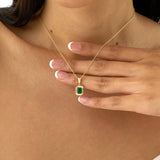 Emerald Octagon Pendant, Aureva