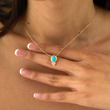 Oval Turquoise Gemstone Necklace, Calithea