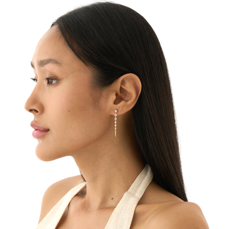 Graduated Lab Grown Diamond Dangle Earrings, Cerelia