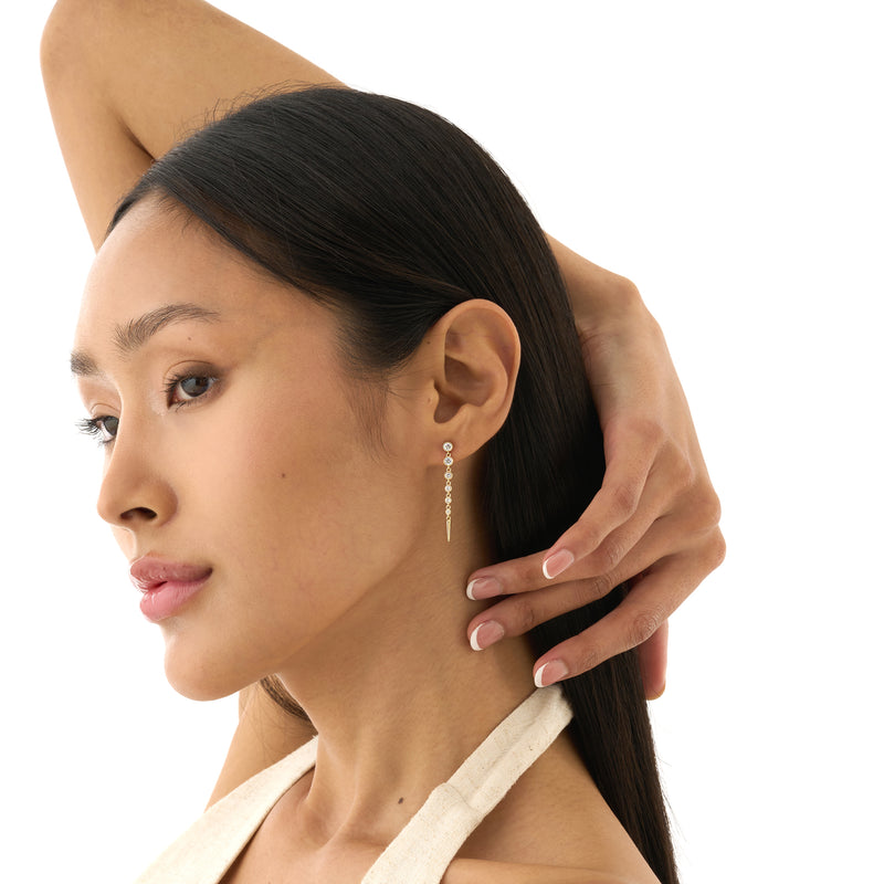 Graduated Lab Grown Diamond Dangle Earrings, Cerelia