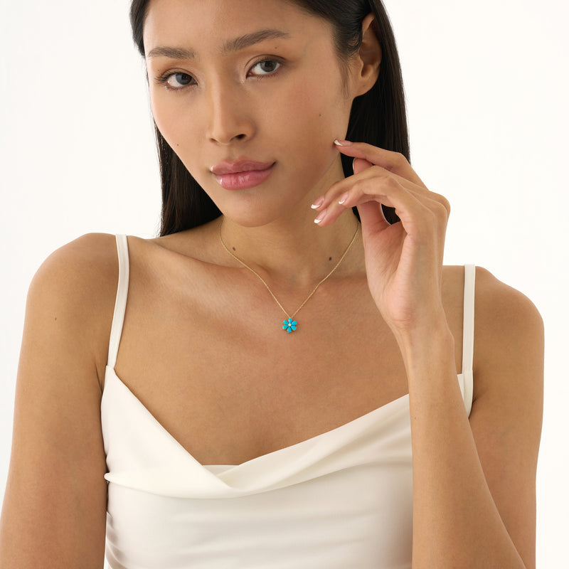 Turquoise Flower Necklace, Junelle