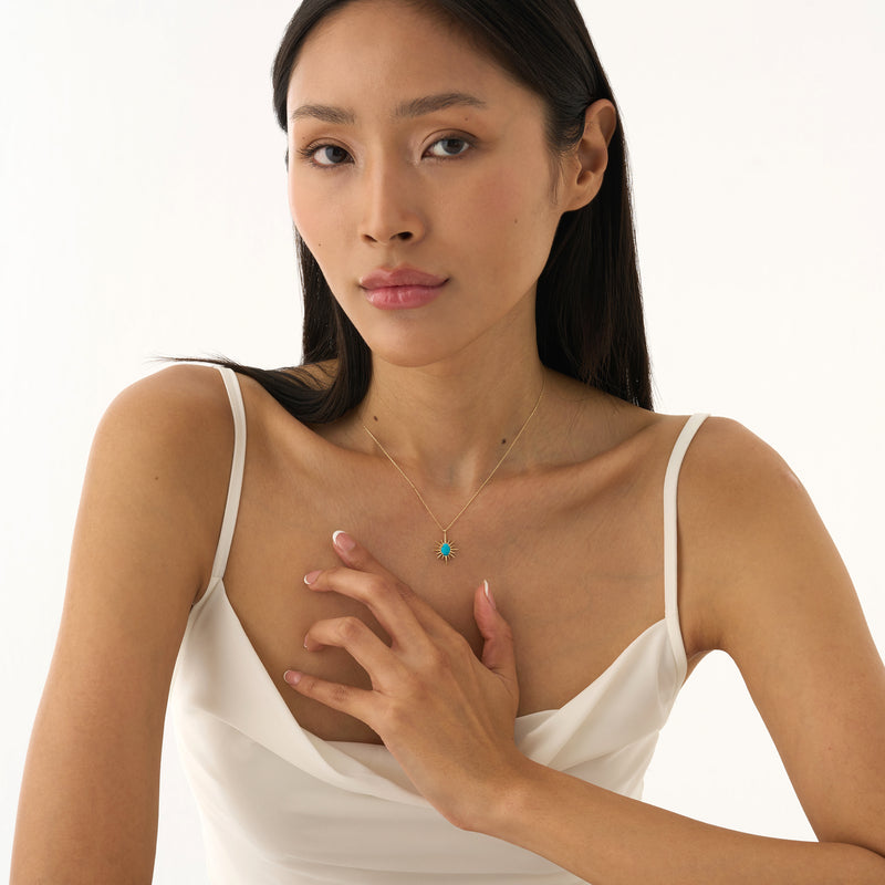 Turquoise Sunburst Pendant, Talitha