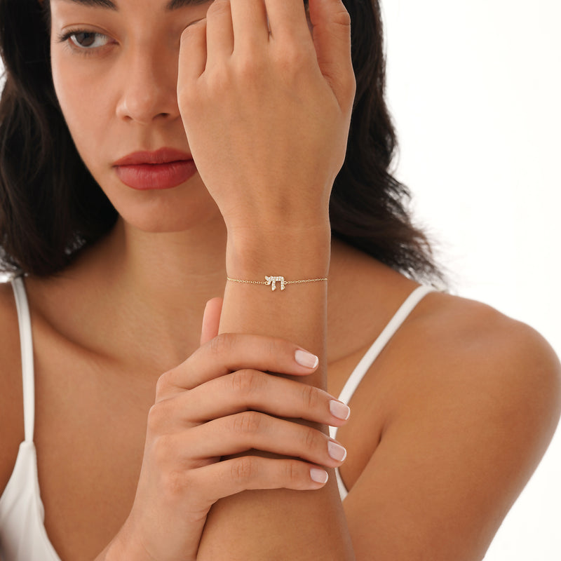 Pave Diamond Chai Bracelet, Ilyra