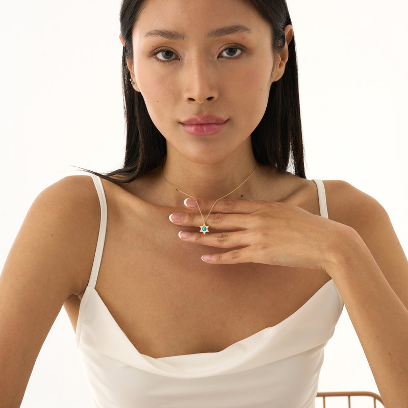 Turquoise Star of David Necklace, Ysolina