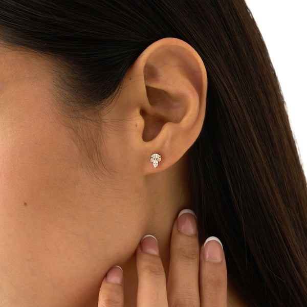 Mixed Cut Lab Grown Diamond Stud Earrings, Maevra