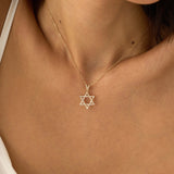 Baguette Diamond Star of David Necklace, Saphina