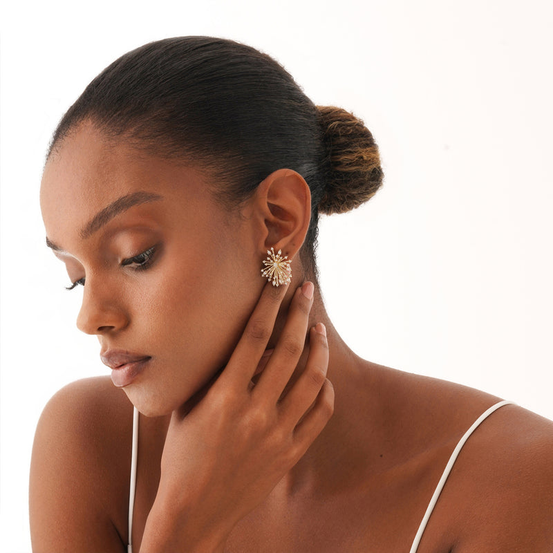 Diamond Starburst Statement Earrings, Serelise