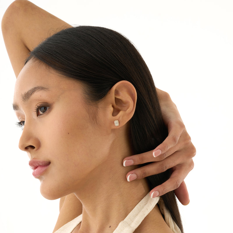 Emerald Cut Lab Grown Diamond Earrings, Altheira