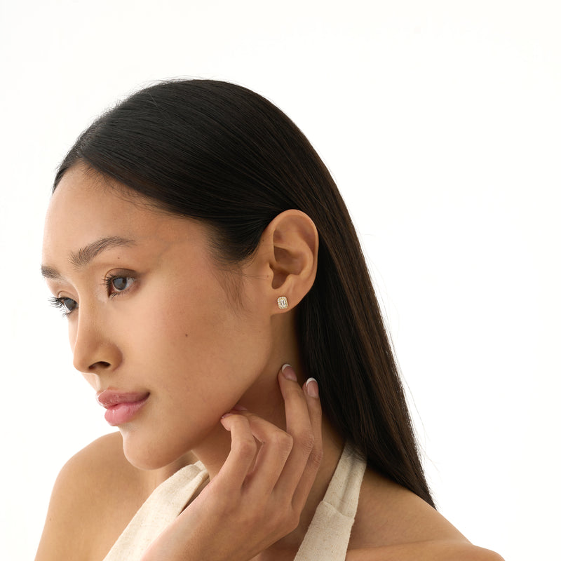 Emerald Cut Lab Grown Diamond Earrings, Altheira