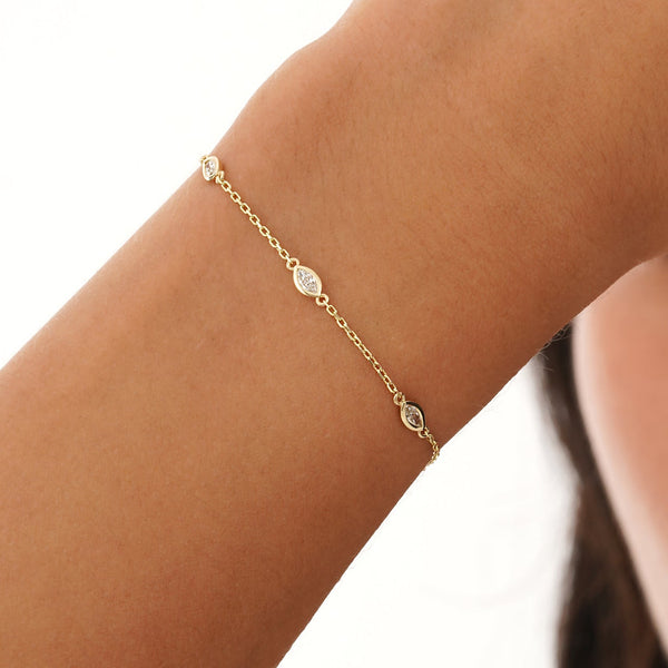 Marquise Diamond Station Bracelet, Lioraelle