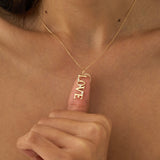 Gold LOVE Charm Pendant, Lumira