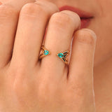 Lab Grown Emerald Open Ring, Aerisyn