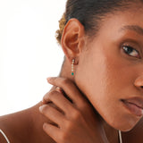 Lab Grown Emerald and Diamond Drop Earrings, Elarithia