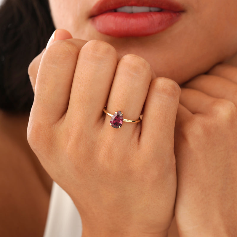 Natural Garnet Engagement Ring, Orelina