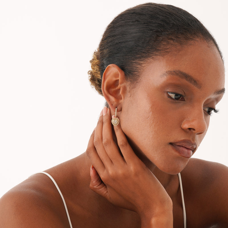 Diamond Heart Drop Earrings, Alisson