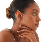 Diamond Chain Hoop Earrings, Luniva