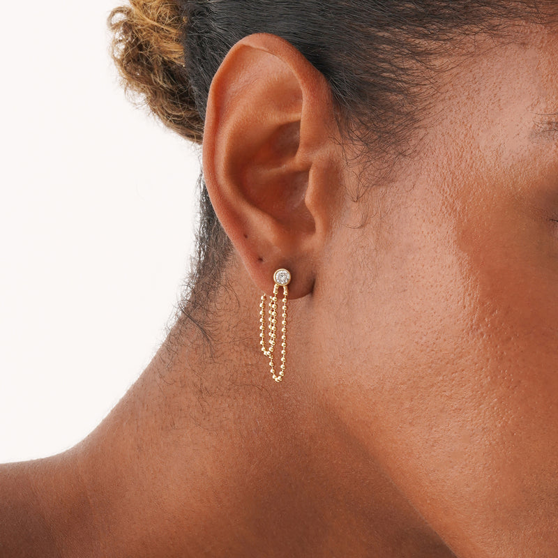 Lab-Grown Diamond Ball Chain Earrings, Nyvelle