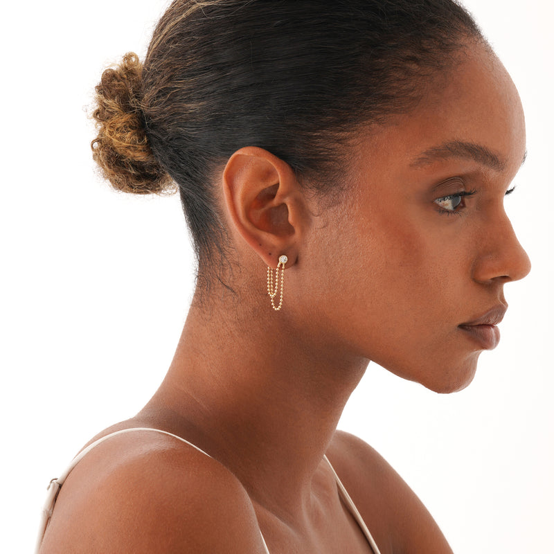Lab-Grown Diamond Ball Chain Earrings, Nyvelle