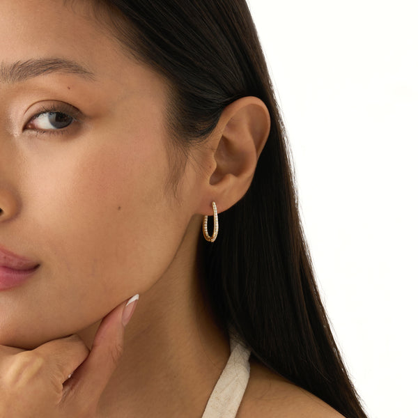 Oval Lab Grown Diamond Hoop,Virella