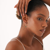 Natural Emerald and Lab Grown Diamond Chain Earring, Thalara