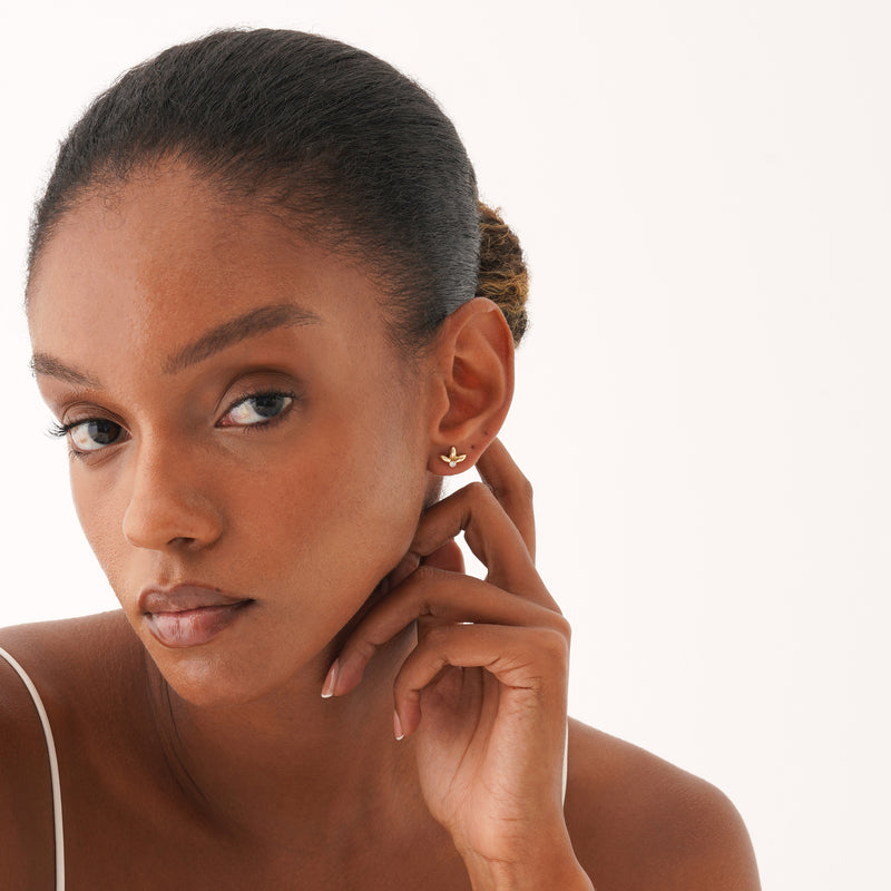 Gold Leaf Stud Earrings, Alarice