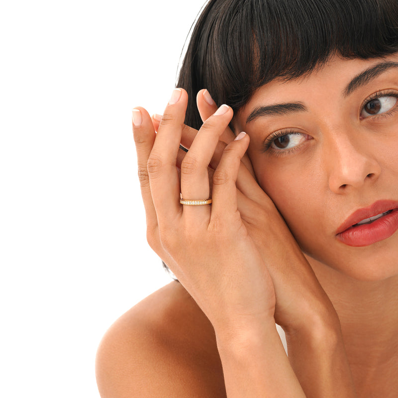 Gold Textured Stackable Ring, Zynna