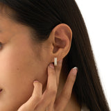 Pave Lab Grown Diamond Huggie Hoop Earrings,Meira