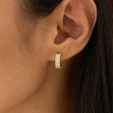 Pave Lab Grown Diamond Huggie Hoop Earrings,Meira