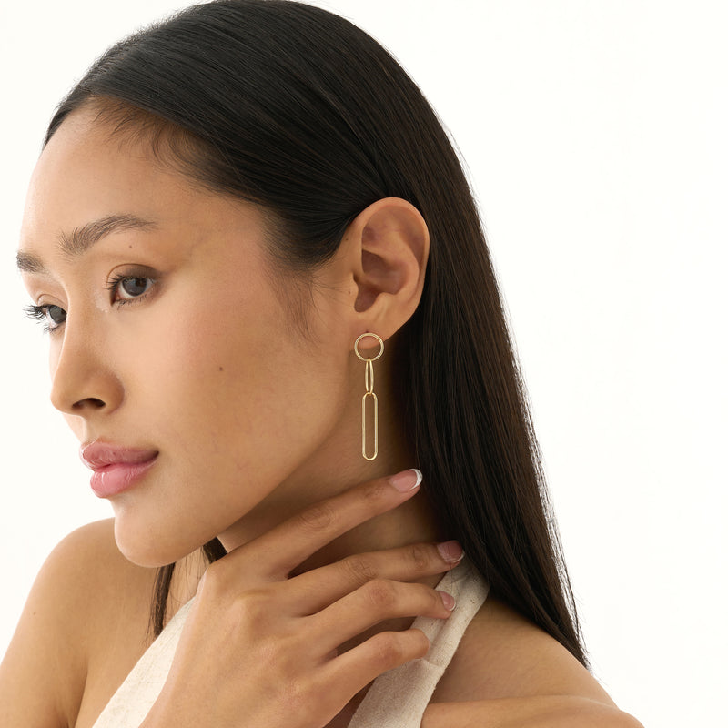 Gold Link Dangle Earrings, Nyssia