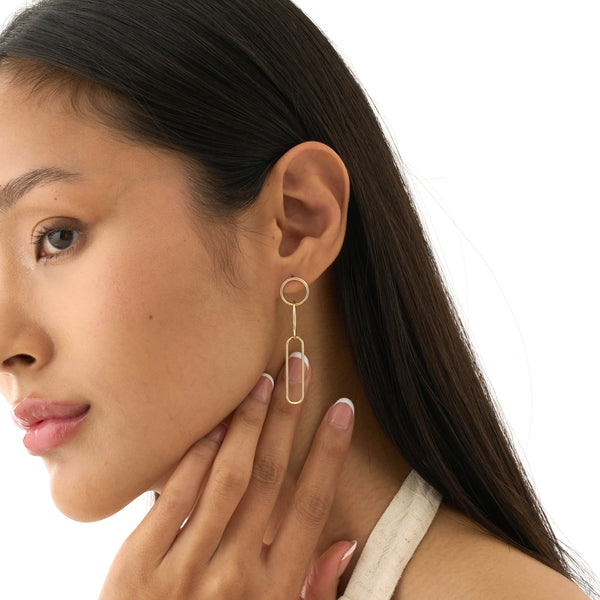 Gold Link Dangle Earrings, Nyssia