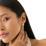 Solid Gold Ribbed & Beaded Hoops, Evadne