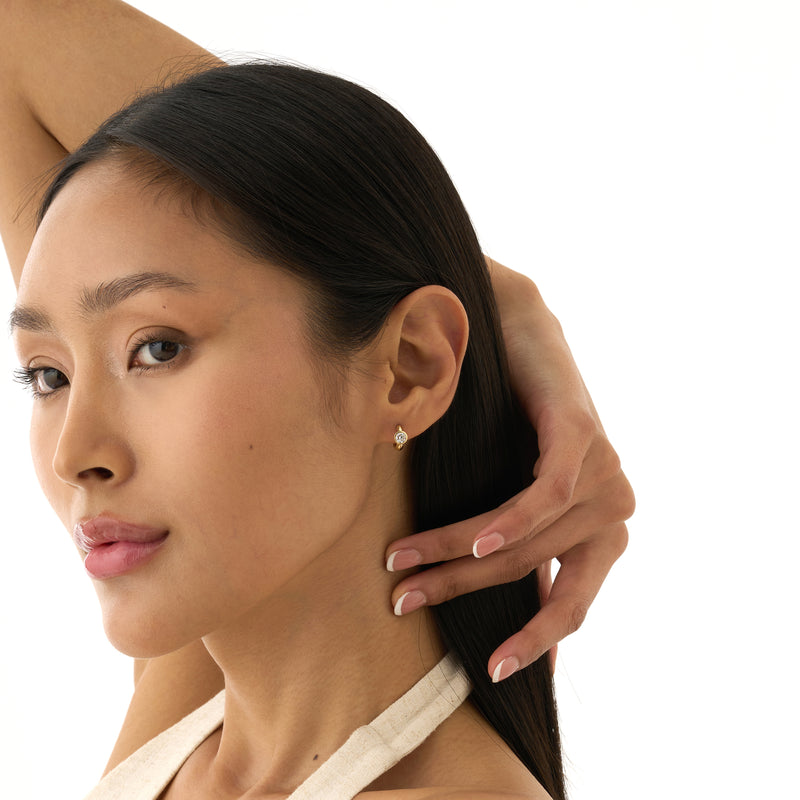 Large Lab Grown Diamond Mini Hoops, Selyra