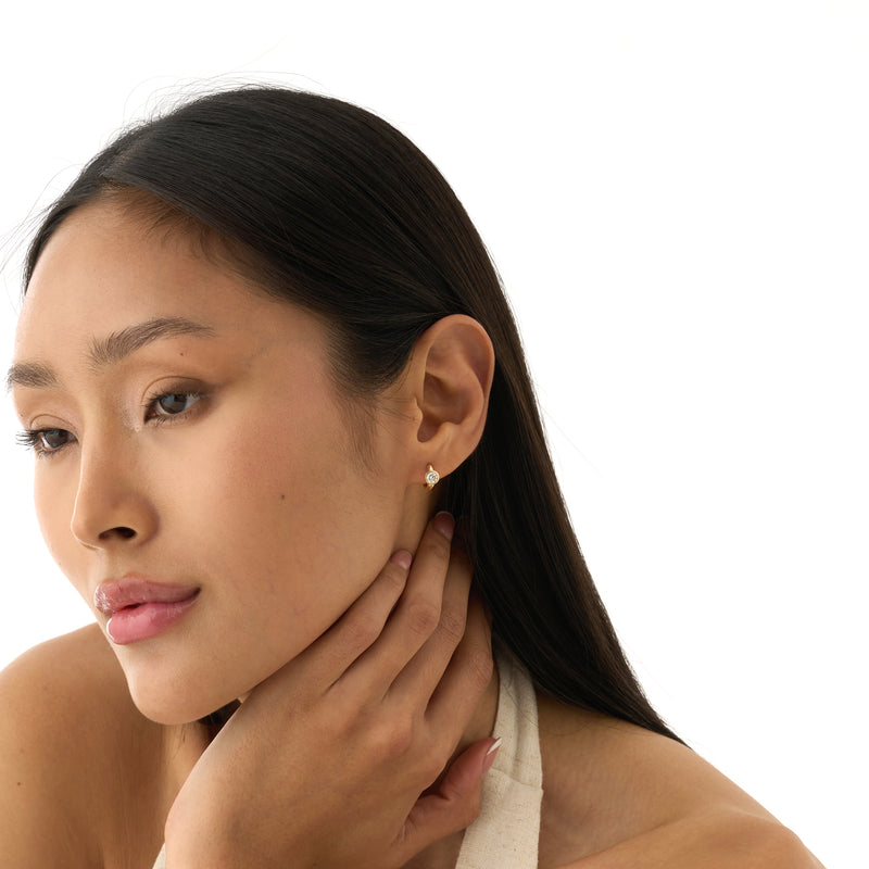 Large Lab Grown Diamond Mini Hoops, Selyra